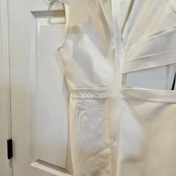 Hervé Léger x Forever 21 White Cutout Bodycon Dress Size L NWT - Picture 2 of 9